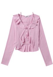b+ab ruffled top and cardigan set - Violett