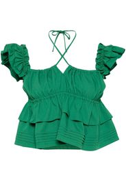 b+ab Neckholder-Top mit Rüschendetail - Grün