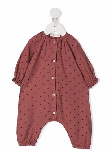 Babe And Tess polka dot long-sleeve body - Rosa