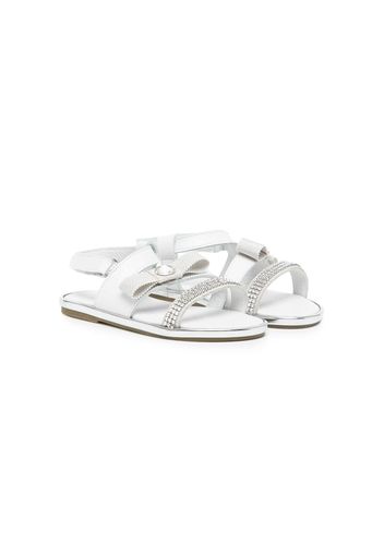BabyWalker crystal-embellished leather sandals - Weiß
