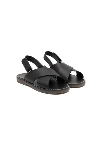 BabyWalker crossover-strap leather sandals - Schwarz