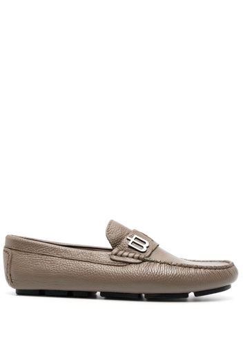 Baldinini logo-plaque leather loafers - Nude