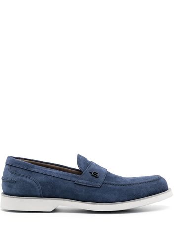 Baldinini logo-plaque suede loafers - Blau