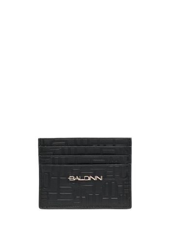 Baldinini monogram-pattern leather card holder - Schwarz