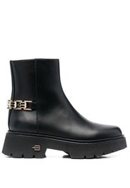 Baldinini logo chain-embellished ankle boots - Schwarz