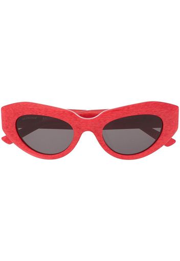 Balenciaga Eyewear logo-plaque cat-eye sunglasses - Rot