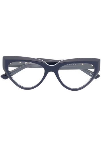 Balenciaga Eyewear Cat-Eye-Brille mit Logo-Gravur - Blau