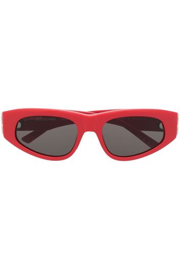 Balenciaga Eyewear logo-plaque arm sunglasses - Rot