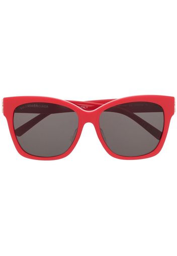 Balenciaga Eyewear logo-plaque square-frame sunglasses - Rot