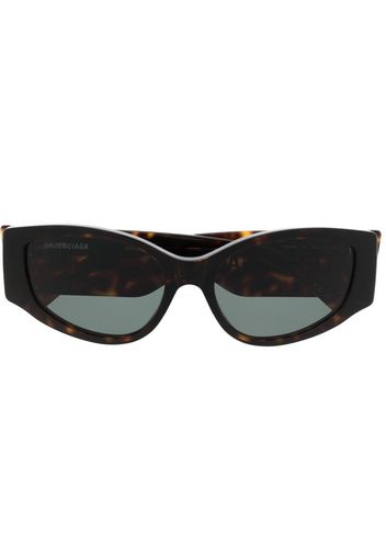 Balenciaga Eyewear logo-print biker sunglasses - Braun