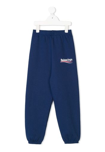 Balenciaga Kids Jogginghose mit Logo - Blau