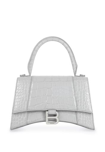 Balenciaga small Hourglass crocodile-effect bag - Grau