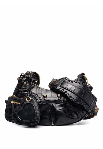 Balenciaga Le Cagole crocodile-embossed shoulder bag - Schwarz