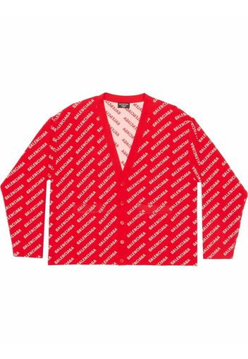 Balenciaga Cardigan mit Logo-Muster - Rot