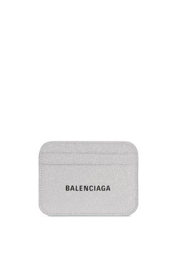 Balenciaga logo-print detail card holder - Silber