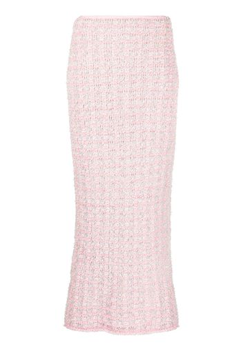 Balenciaga Back-to-Front bouclé long skirt - Rosa