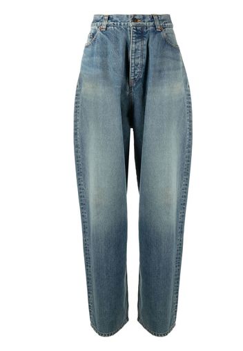 Balenciaga Weite High-Rise-Jeans - Blau
