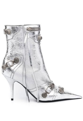 Balenciaga Cagole 90mm metallic ankle boots - Silber