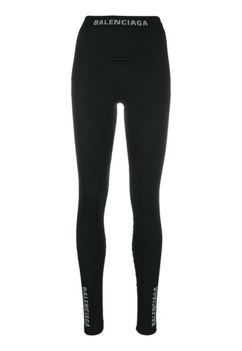 Balenciaga logo-waistband leggings - Schwarz