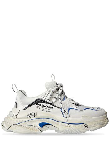 Balenciaga Triple S sketch-print sneakers - Weiß