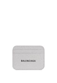 Balenciaga logo-print detail card holder - Silber