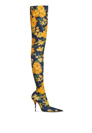 Balenciaga floral-print high boots - Gelb