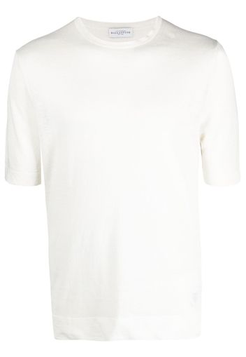 Ballantyne crew-neck short-sleeve linen T-shirt - Weiß