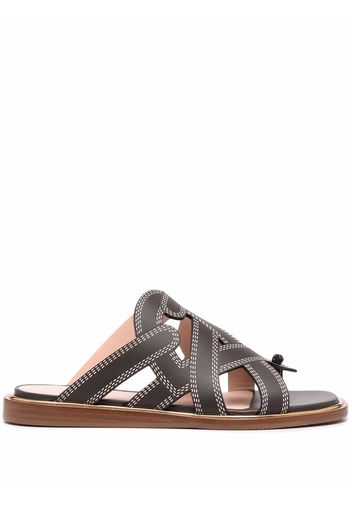 Bally contrasting-stitch sandals - Schwarz