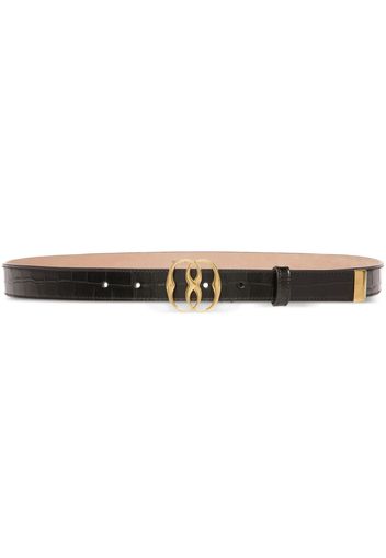 Bally embossed-crocodile leather belt - Schwarz