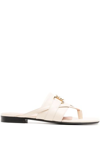 Bally Elia leather flat sandals - Weiß