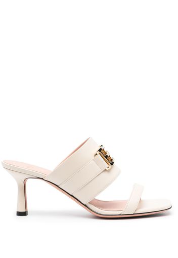 Bally 65mm logo leather mule - Nude