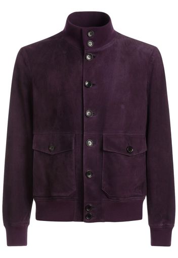 Bally high-neck suede bomber jacket - Violett