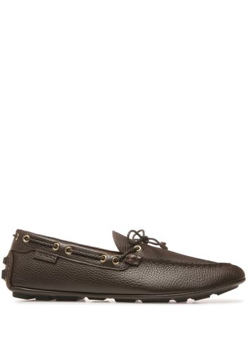 Bally Kyan grained-texture boat shoes - Braun