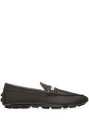 Bally pebbled-textured almond-toe loafers - Schwarz