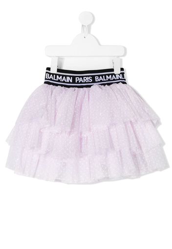 Balmain Kids Gepunkteter Tüllrock - Rosa