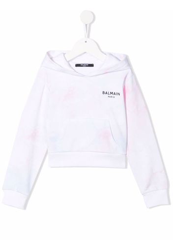 Balmain Kids Hoodie mit Batik-Print - Rosa