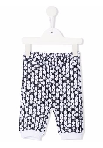 Balmain Kids Jogginghose mit Monogramm-Print - Weiß