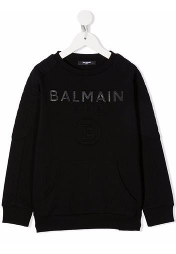 Balmain Kids Sweatshirt mit Logo-Prägung - Schwarz