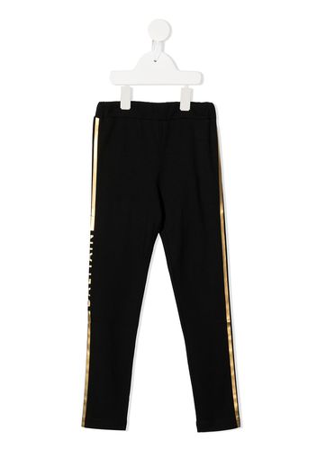 Balmain Kids logo-stripe leggings - Schwarz