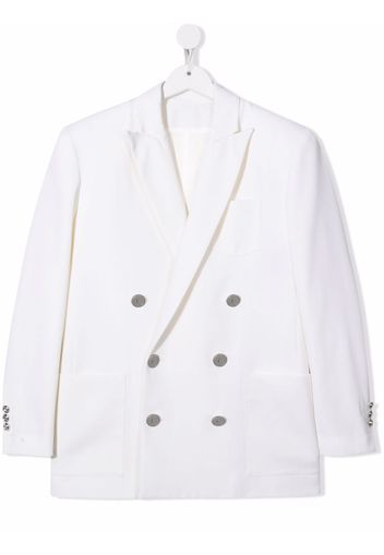 Balmain Kids TEEN double breaste blazer - Weiß