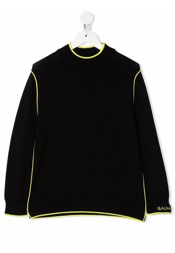 Balmain Kids contrasting knitted jumper - Schwarz