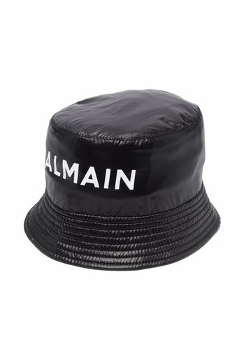 Balmain Kids logo-print bucket hat - Schwarz