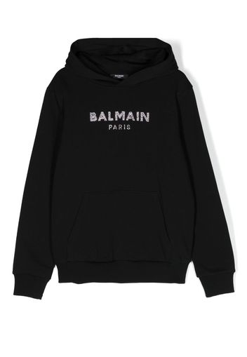 Balmain Kids TEEN logo-embellished hoodie - Schwarz