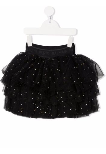 Balmain Kids Tüllrock mit Glitter-Detail - Schwarz