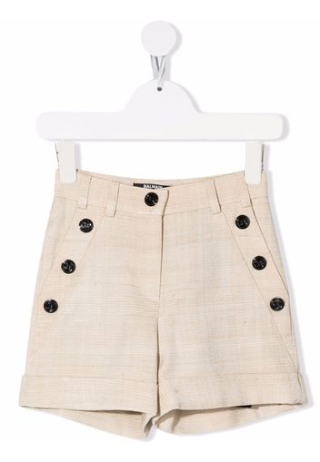 Balmain Kids high-waisted mini shorts - Nude