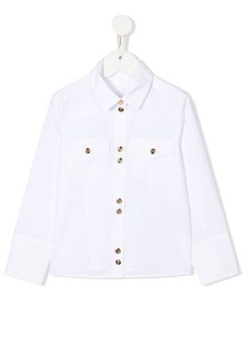 Balmain Kids embossed-button long-sleeve shirt - Weiß