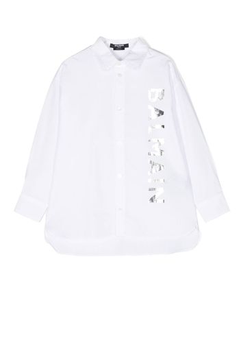 Balmain Kids logo-print cotton shirt - Weiß