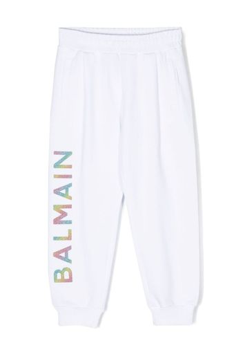 Balmain Kids logo-print elasticated tracks pants - Weiß