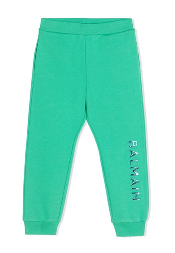 Balmain Kids logo-print cotton track pants - Grün