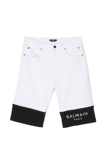 Balmain Kids logo-print shorts - Weiß